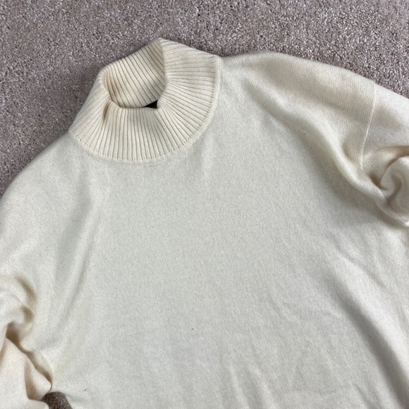 Vintage 90s Charter Club Cashmere Mock Neck Sweater Women's Size M Ivory Cream - Picture 1 of 8